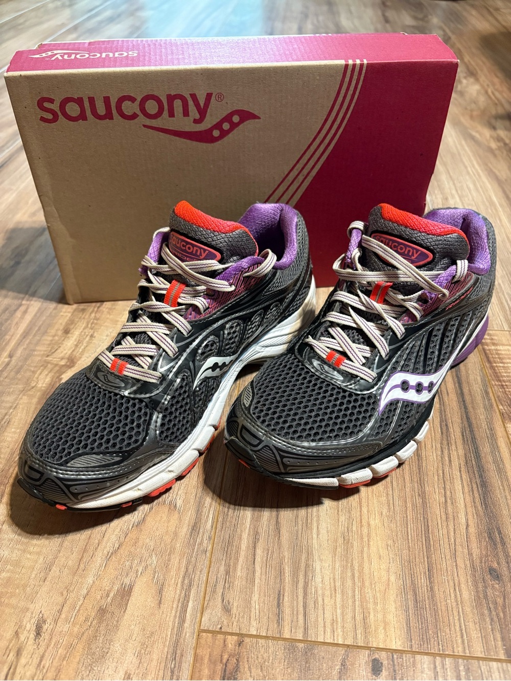 Saucony Women's Ride 6 Dark Gray & Purple Running Shoes Size 10